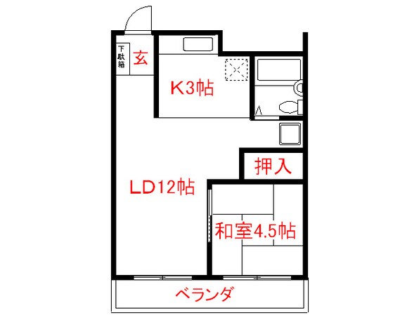 三由ハイツＡ棟の物件間取画像